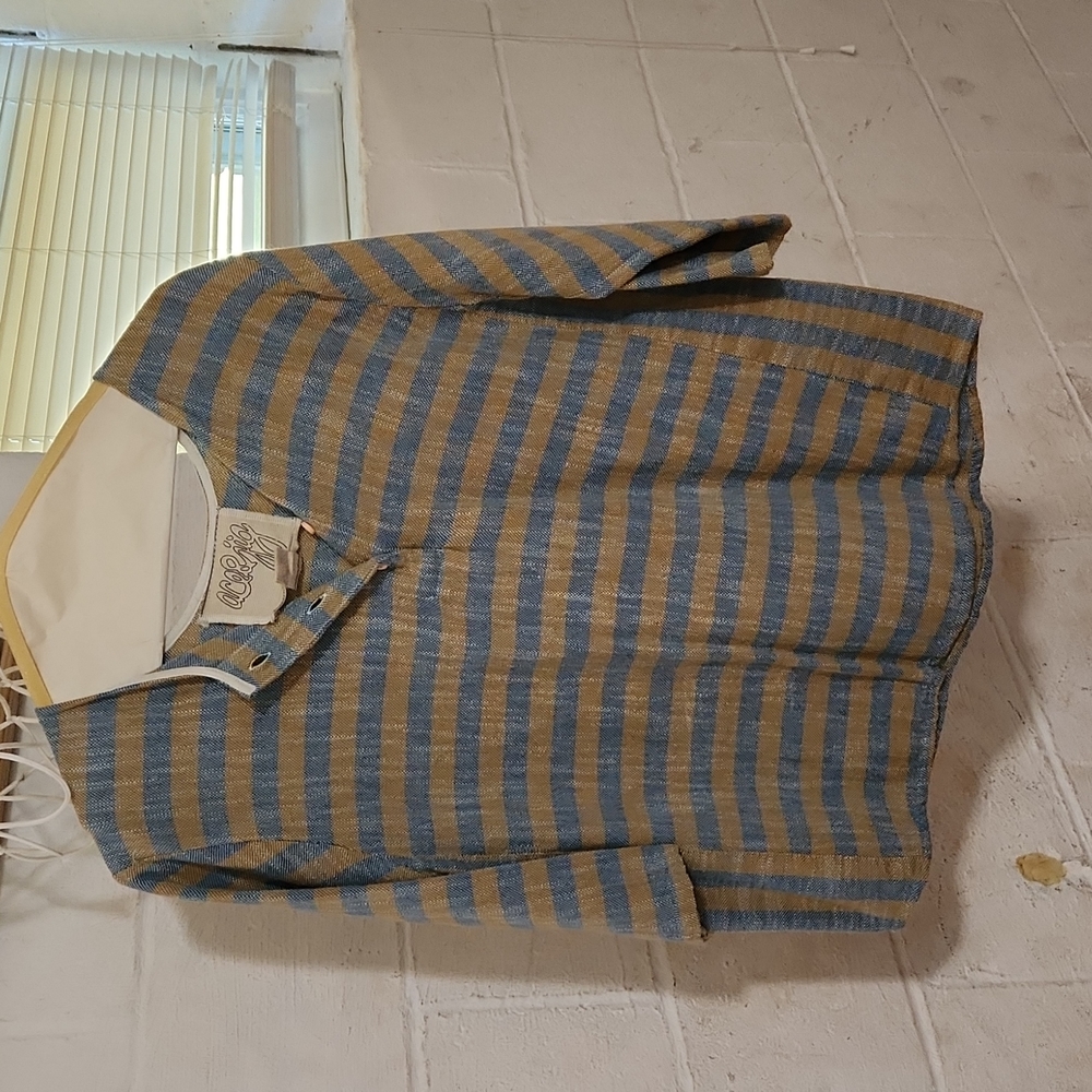 Ace and Jig striped button top